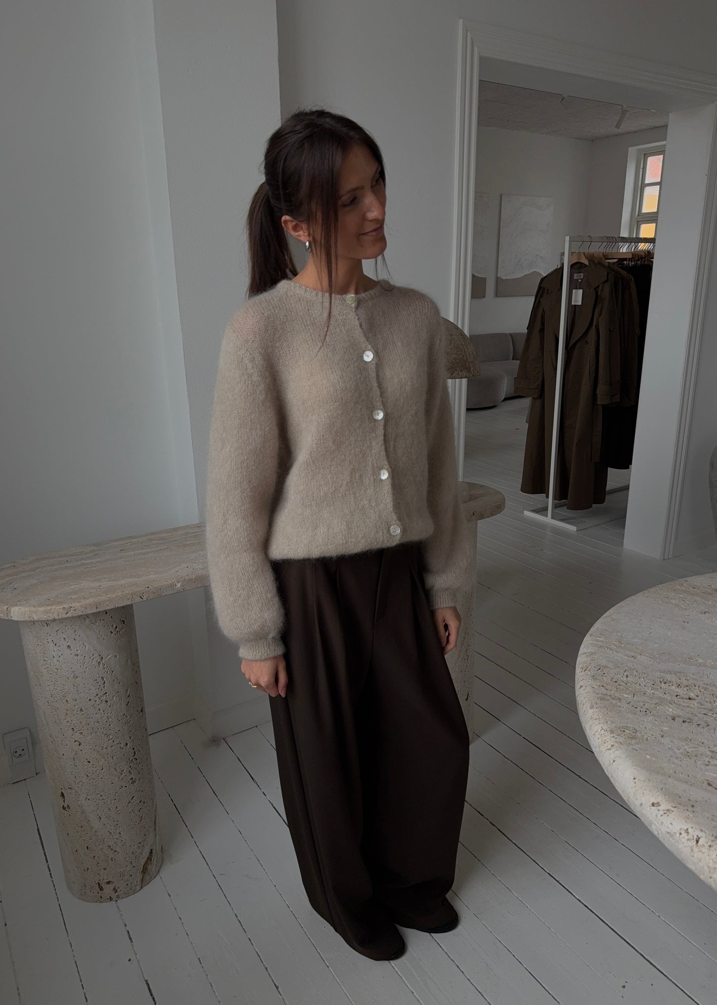 Mohair-MAGDA Cardigan - Beige