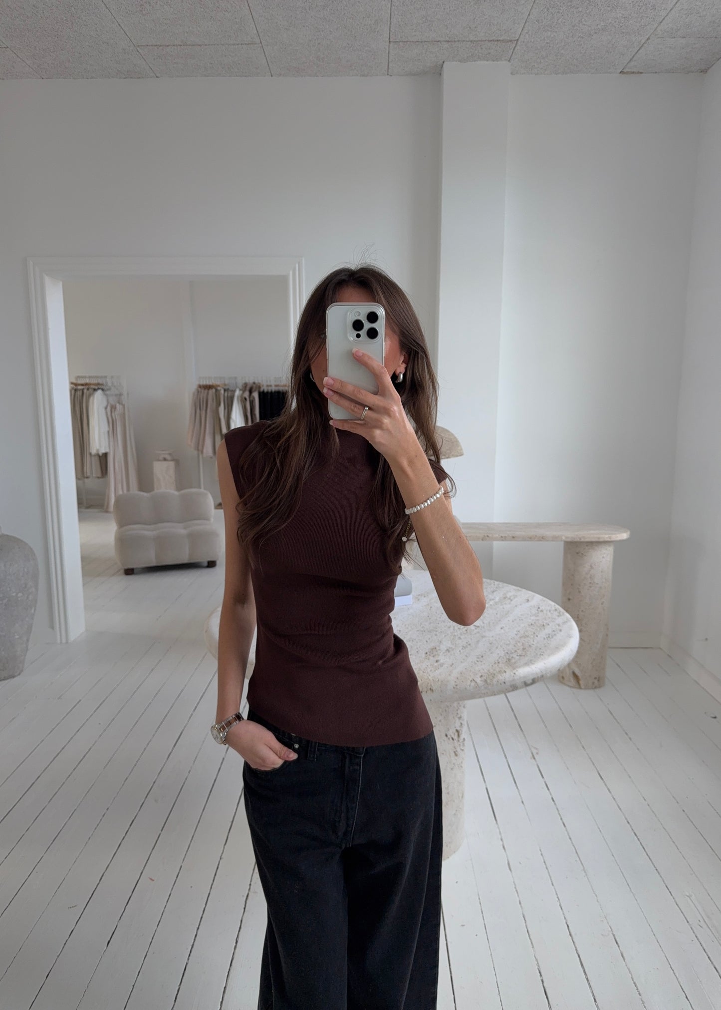 LEONORA TOP - Brun