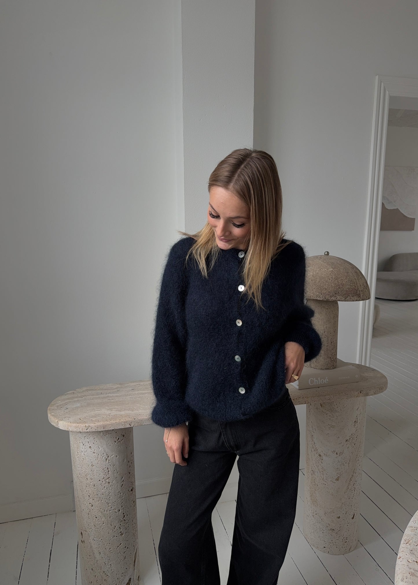 Mohair-MAGDA Cardigan - Navy