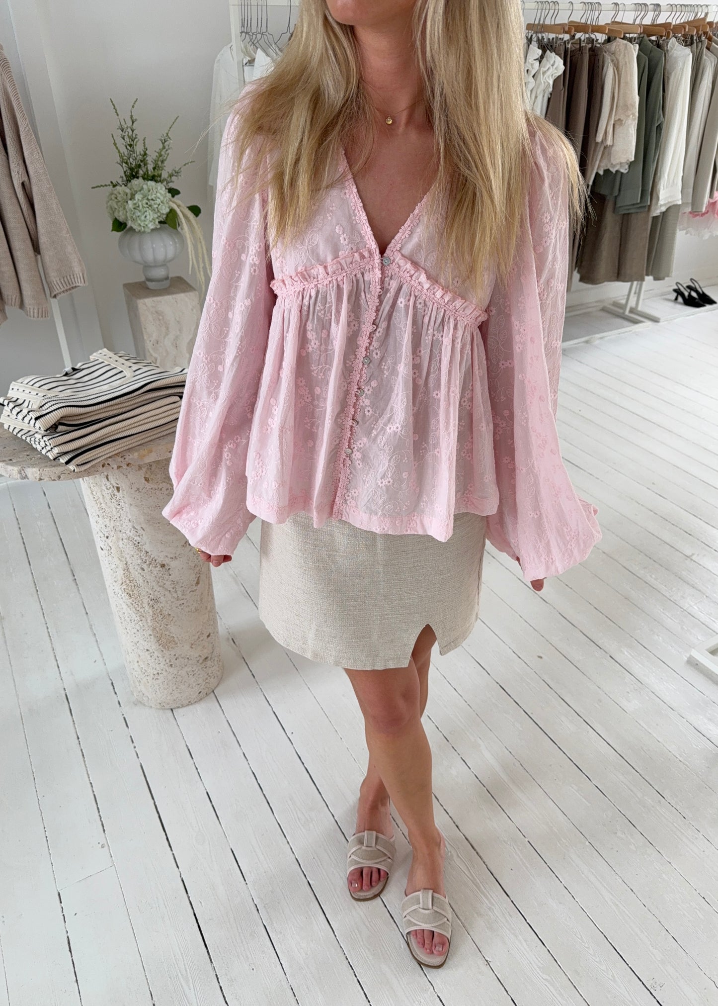 ELLA FLOWY SHIRT - Pink