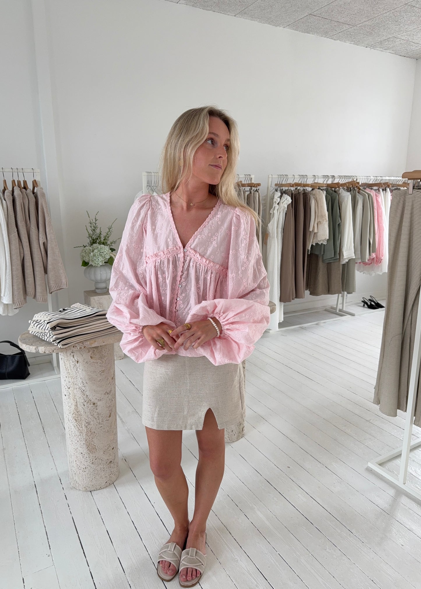 ELLA FLOWY SHIRT - Pink