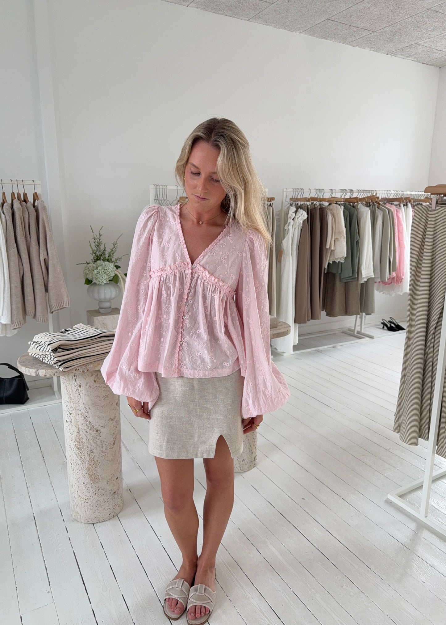ELLA FLOWY SHIRT - Pink