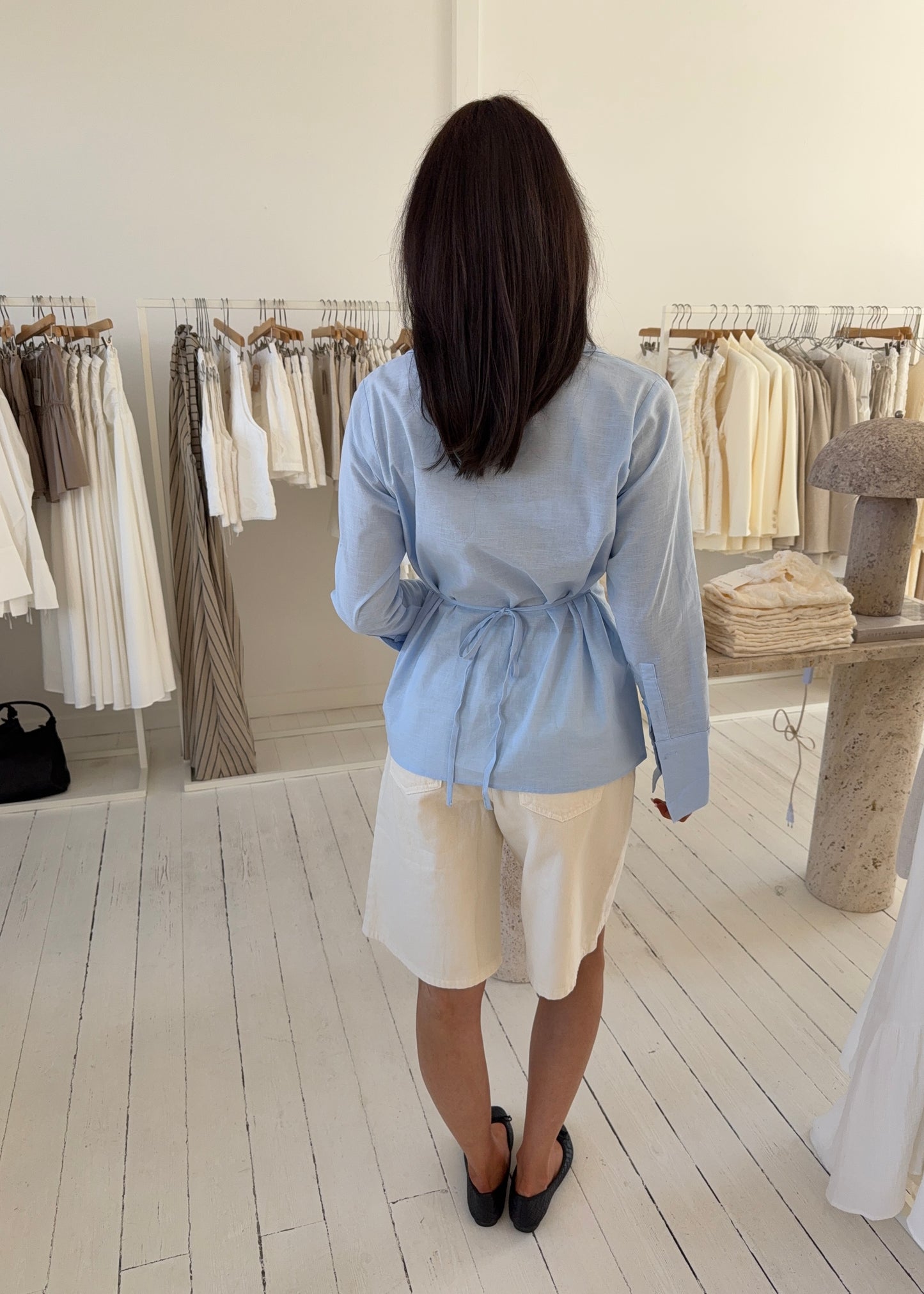ROSA LINEN SHIRT - Blå