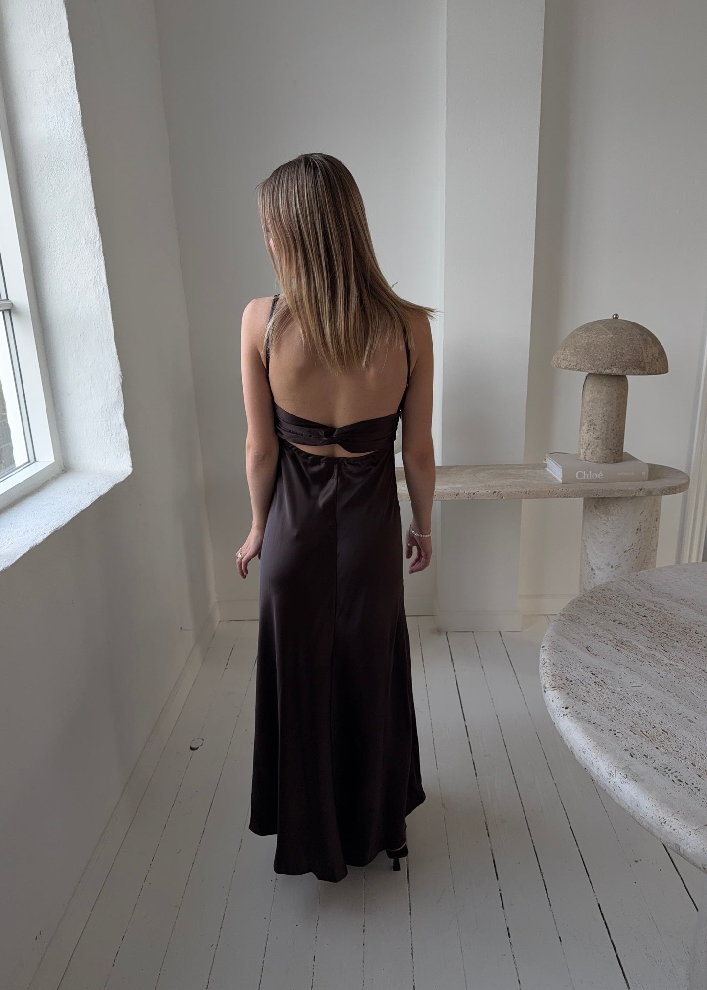 FIONA MAXI DRESS - Brun