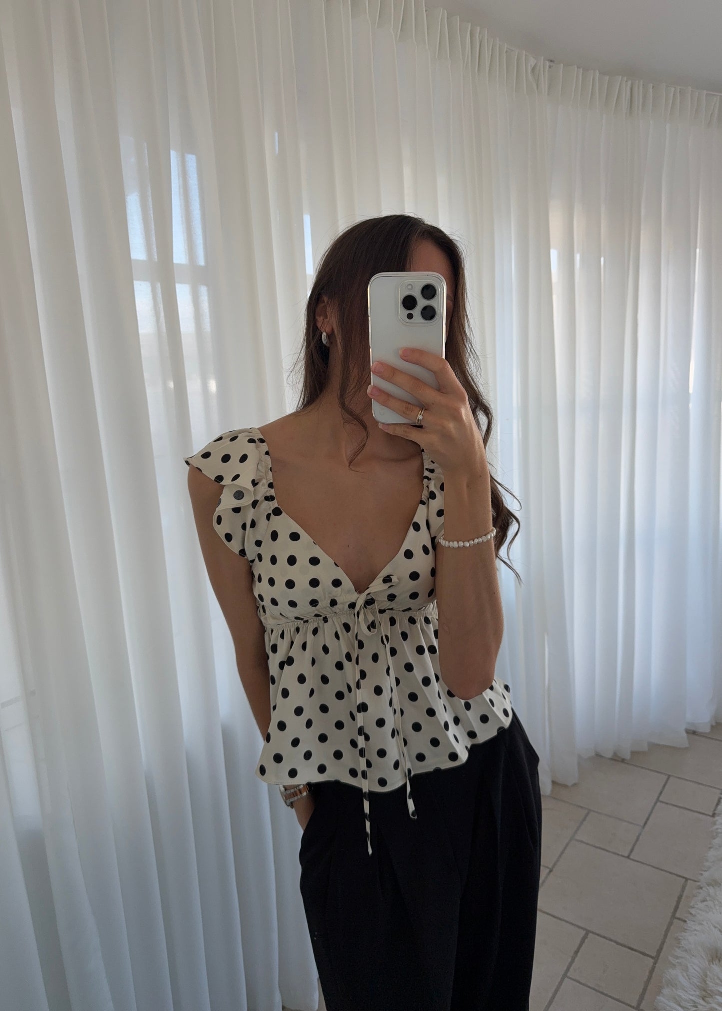 TUVA TOP - Sort/Hvid