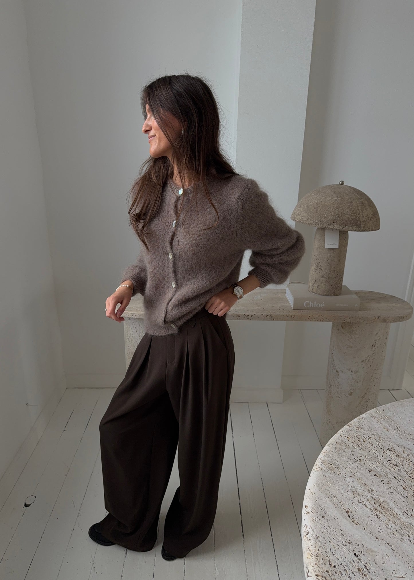 Mohair-MAGDA Cardigan - Brun