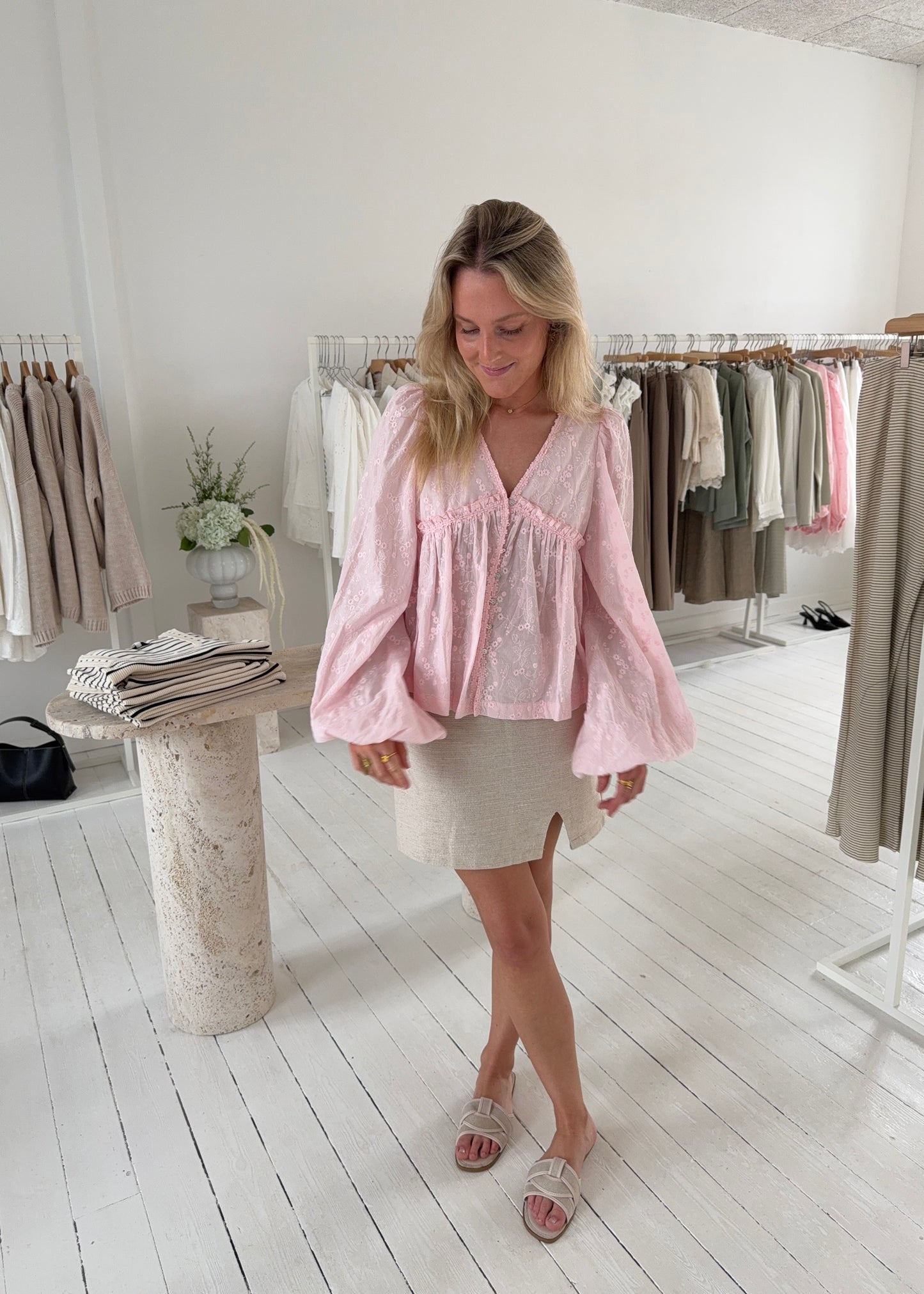 ELLA FLOWY SHIRT - Pink