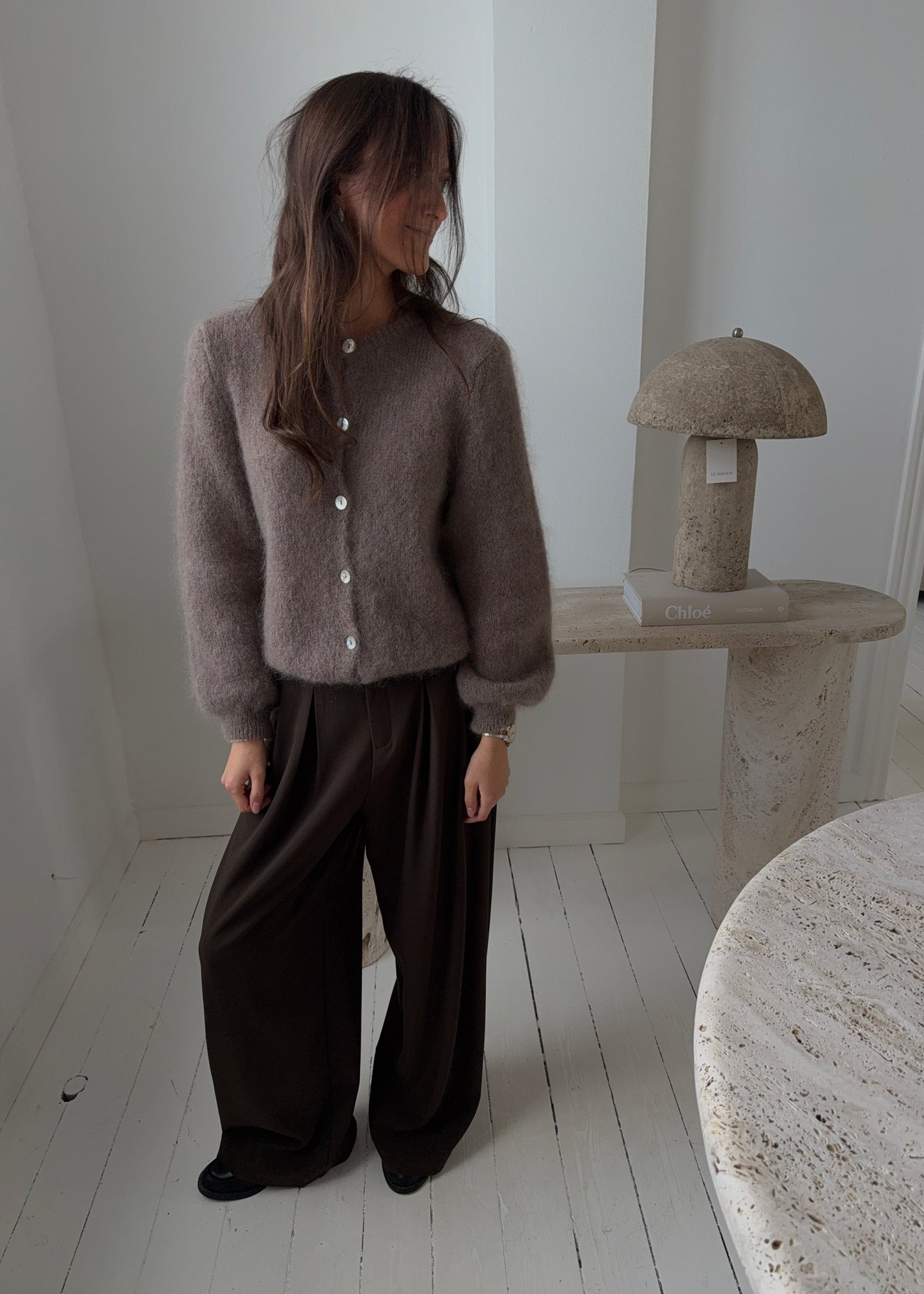 Mohair-MAGDA Cardigan - Brun