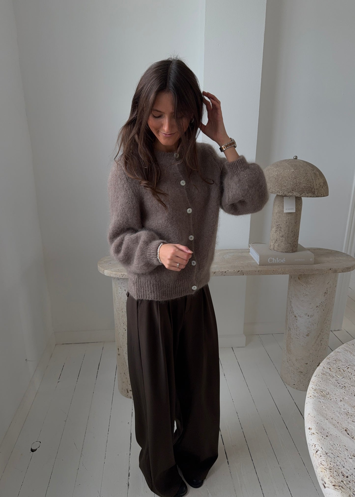 Mohair-MAGDA Cardigan - Brun