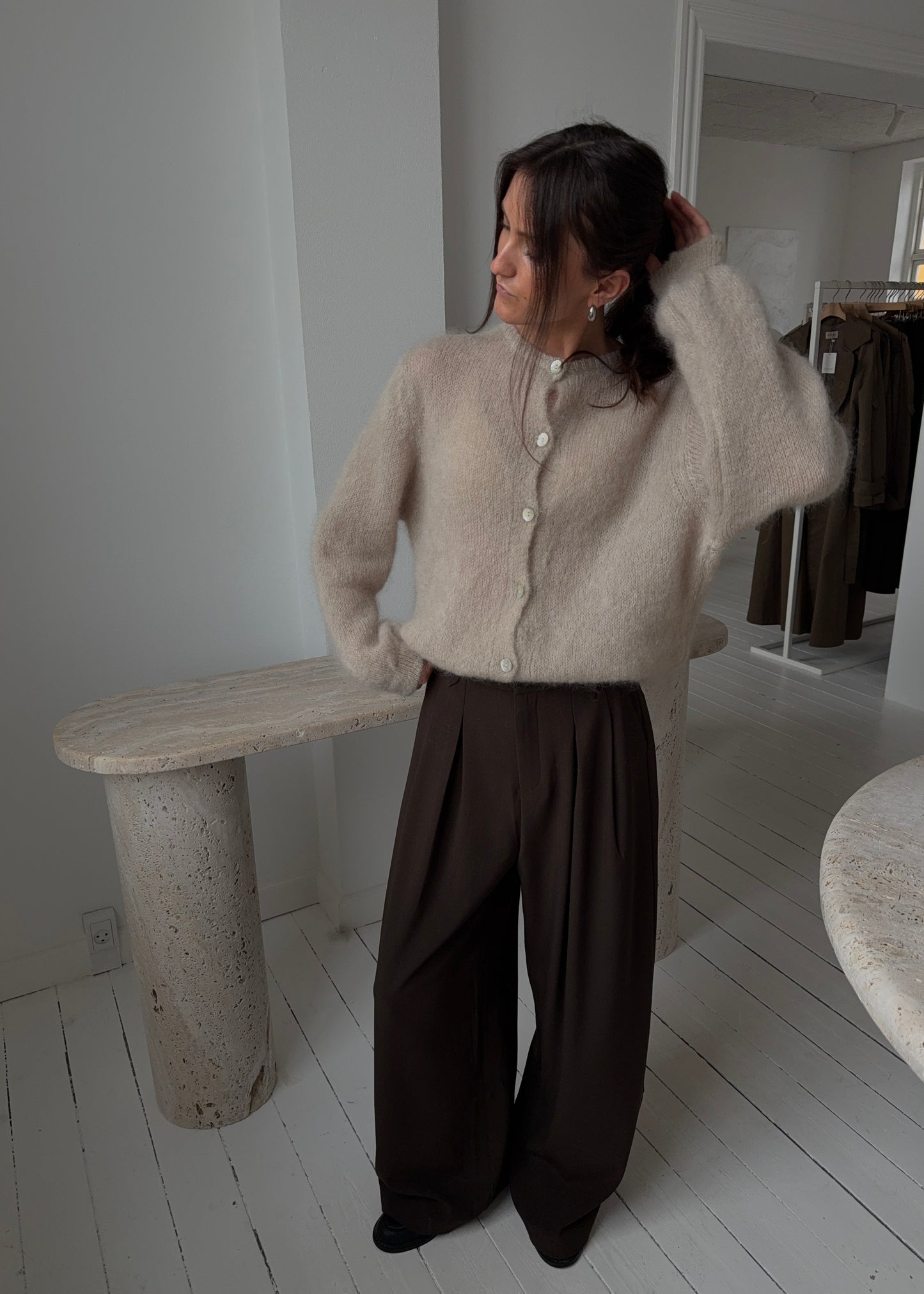 Mohair-MAGDA Cardigan - Beige