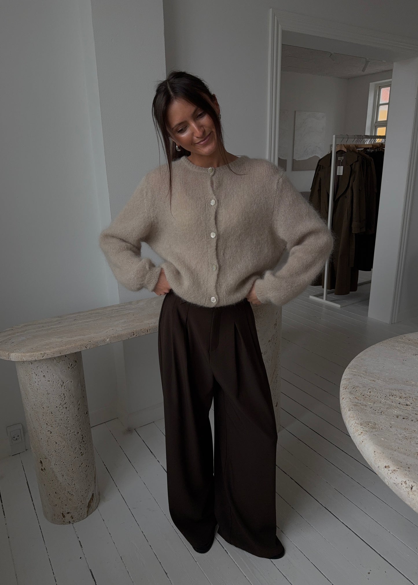 Mohair-MAGDA Cardigan - Beige