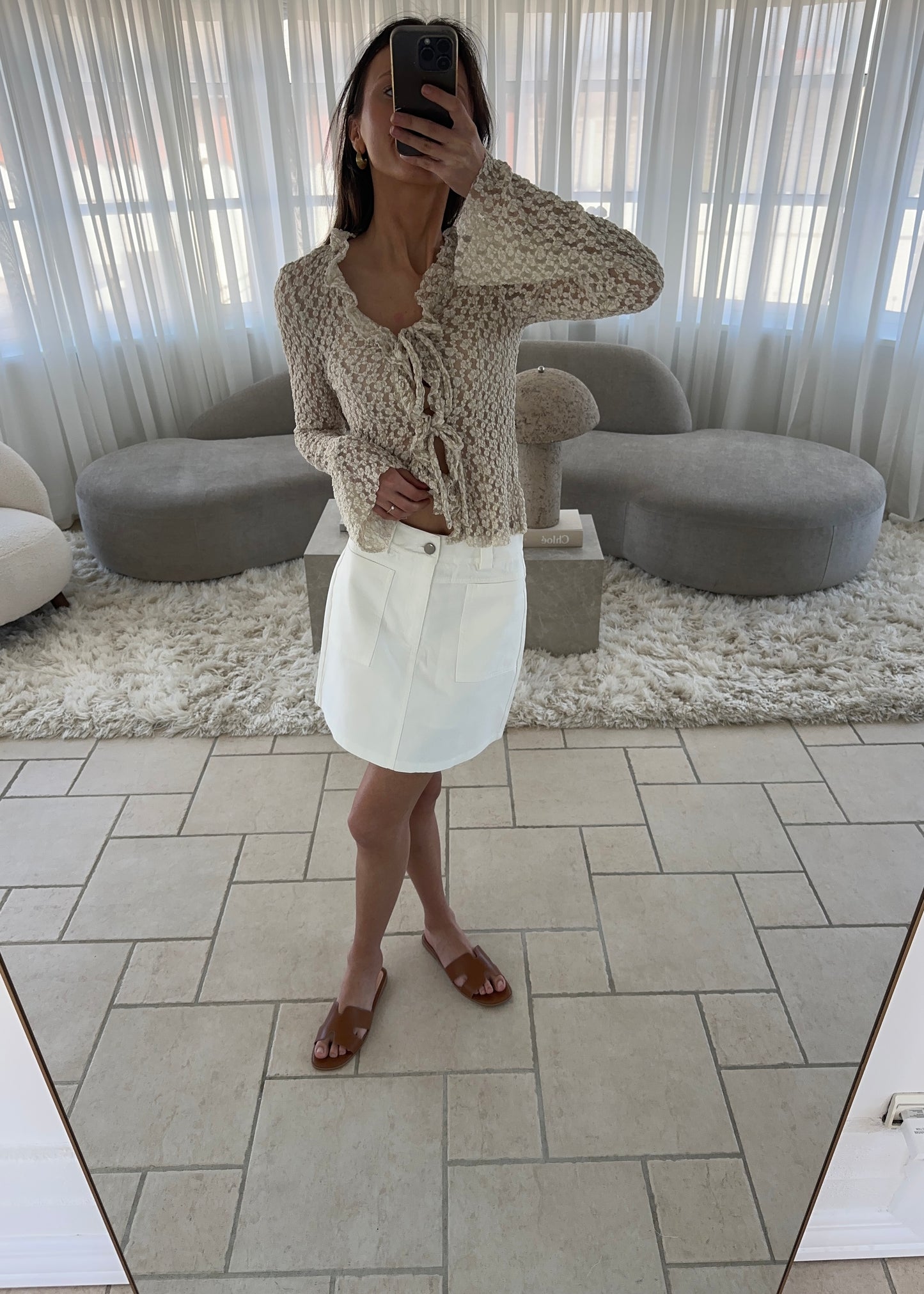 NOIRE MINI SKIRT - Hvid