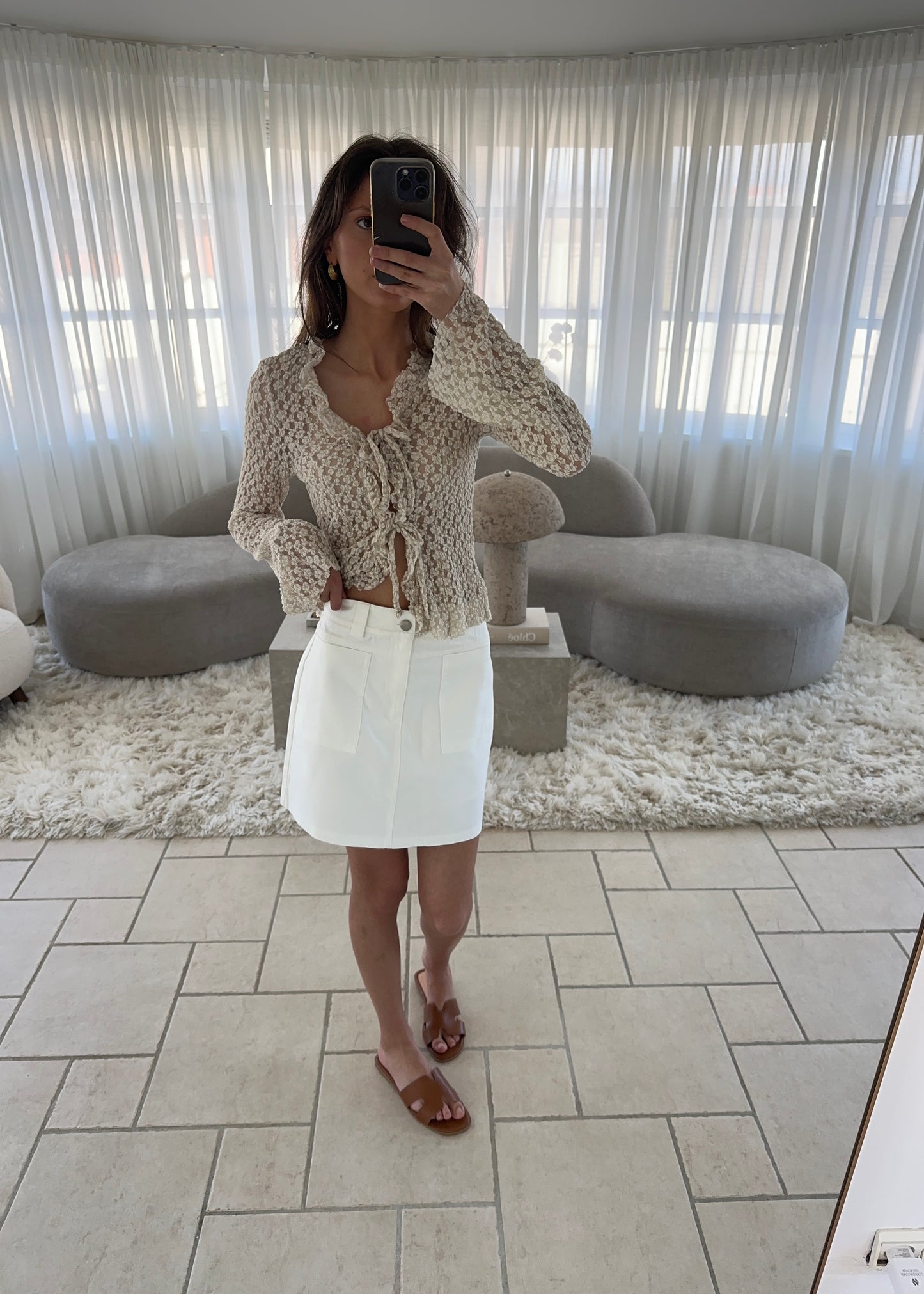 NOIRE MINI SKIRT - Hvid