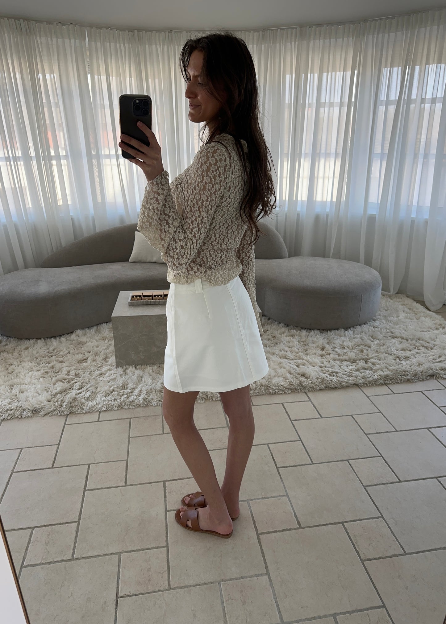 NOIRE MINI SKIRT - Hvid