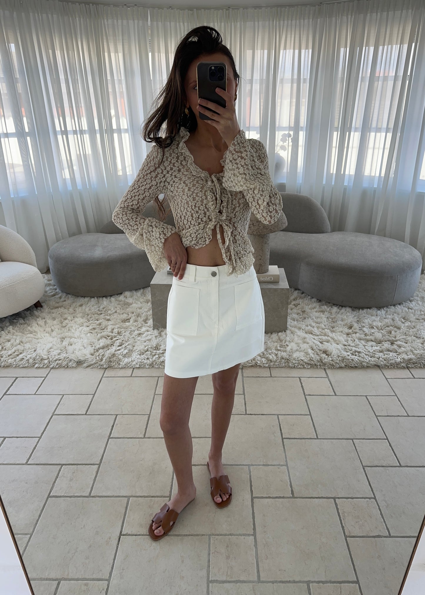NOIRE MINI SKIRT - Hvid