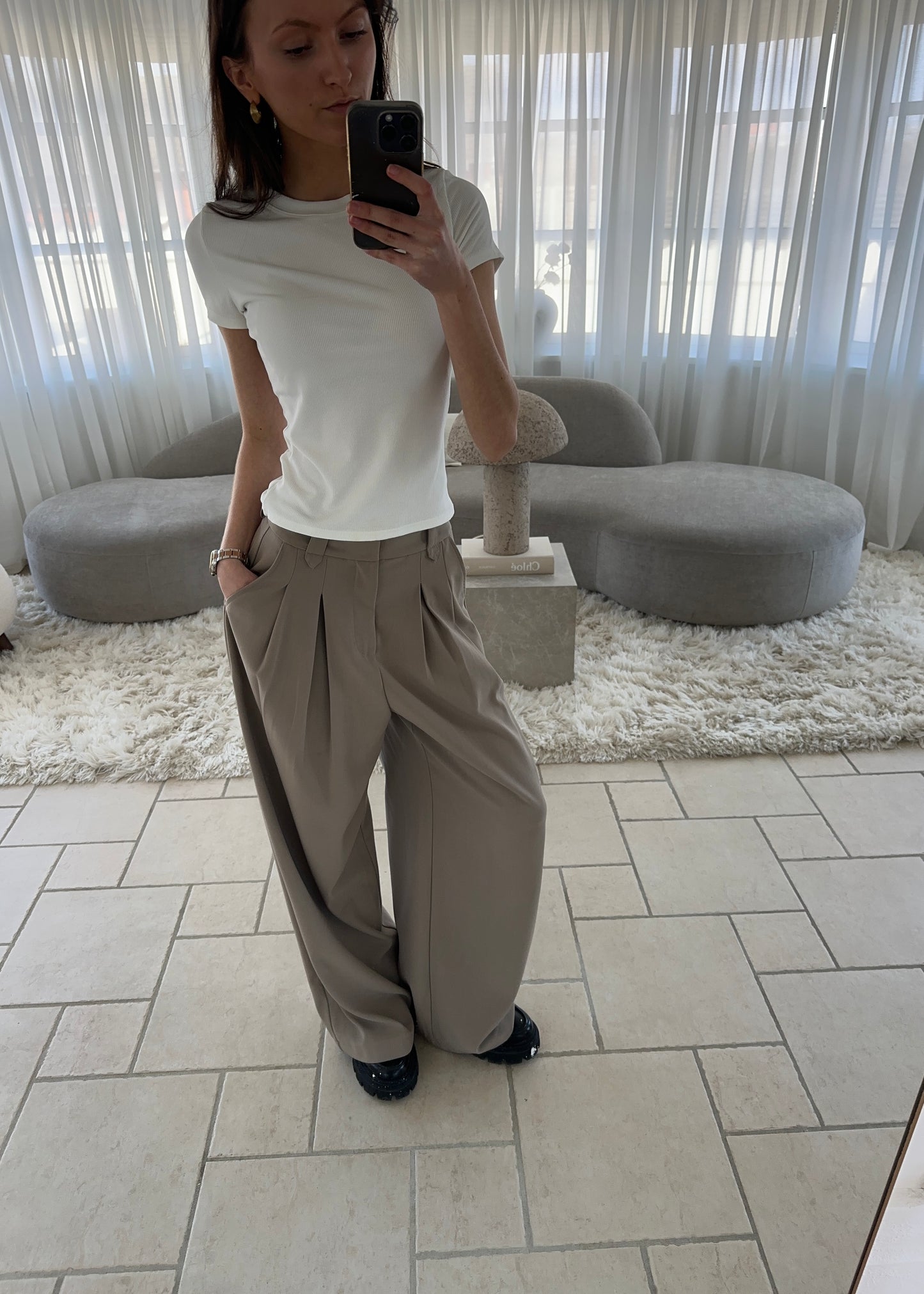 AGNES HABBIT BUKSER - Beige