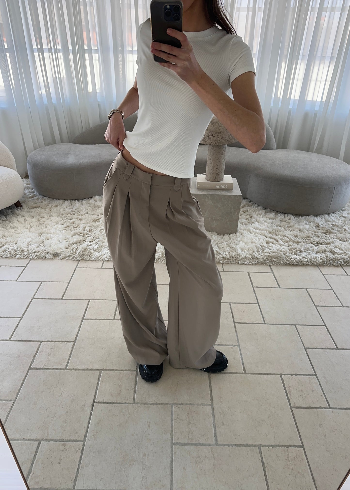 AGNES HABBIT BUKSER - Beige