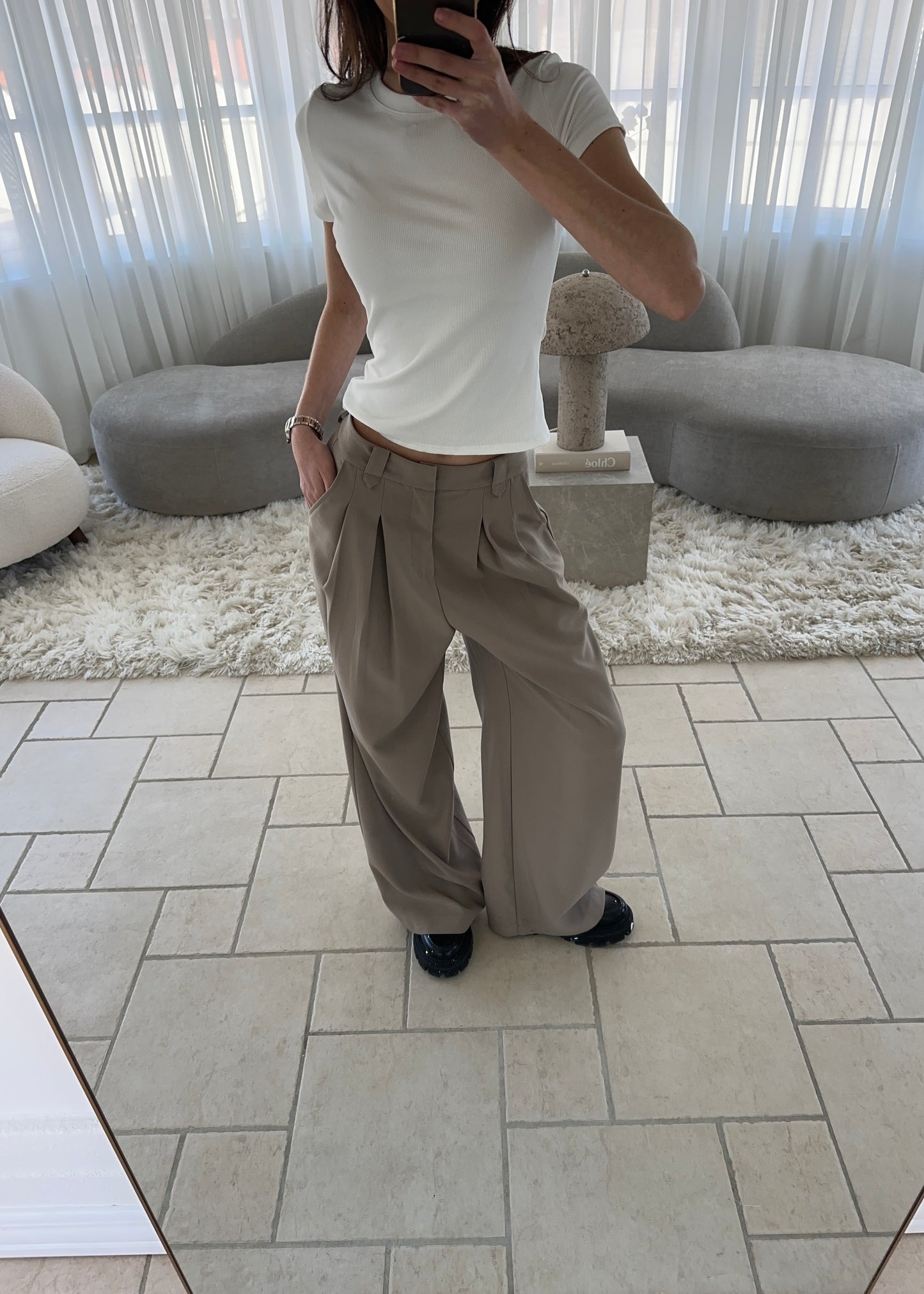 AGNES HABBIT BUKSER - Beige