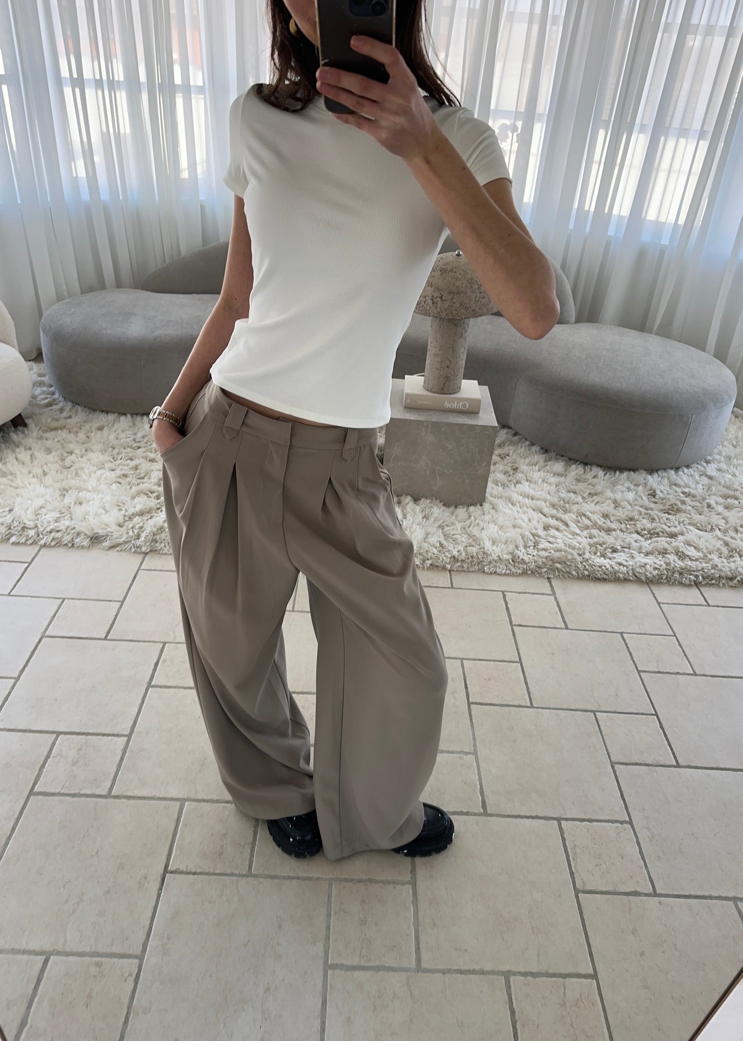 AGNES HABBIT BUKSER - Beige