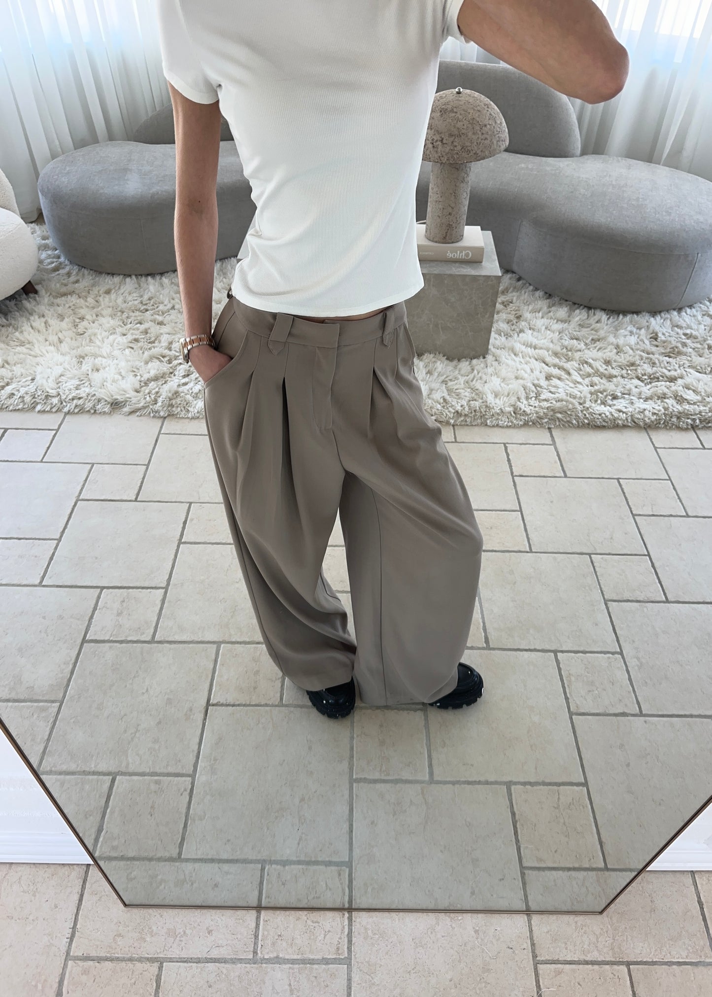 AGNES HABBIT BUKSER - Beige