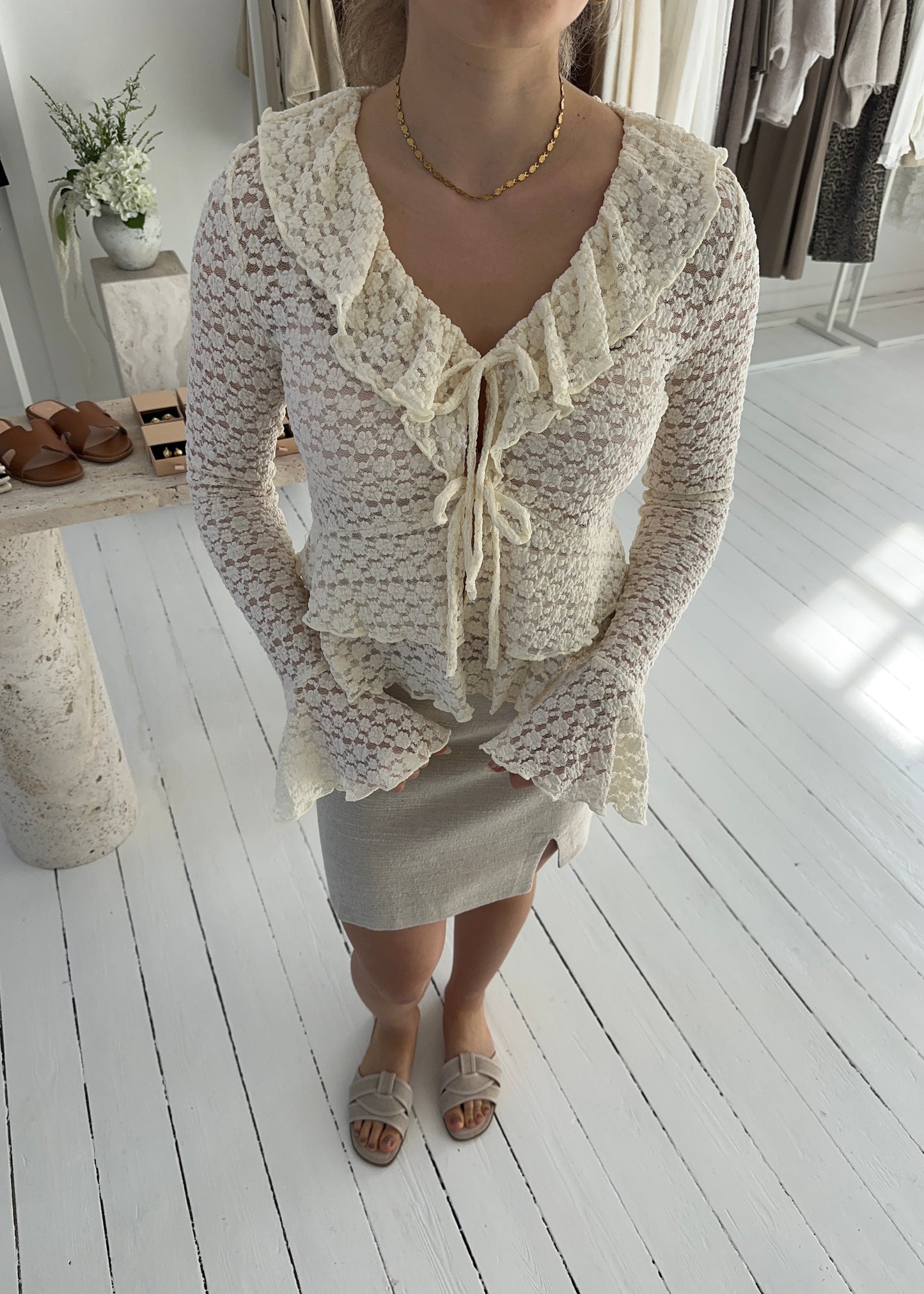 SANNE BLUSE - Lysegul