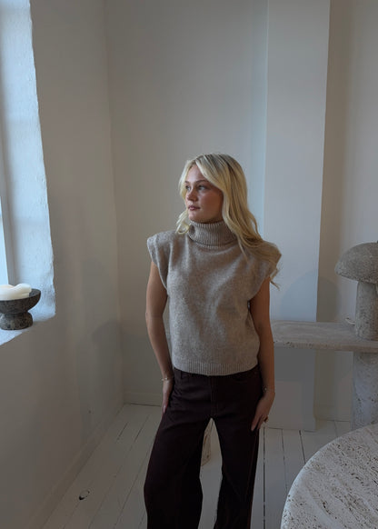 Strik-MAGDA Vest - Beige