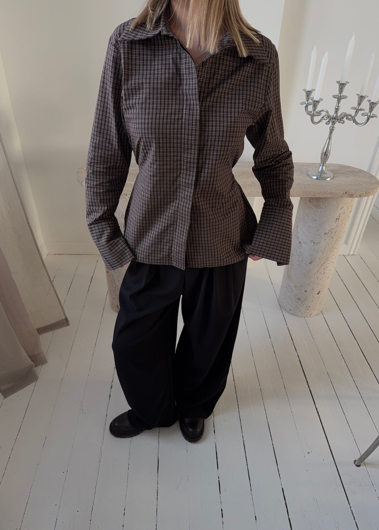 ROSA FITTED SHIRT - Brun