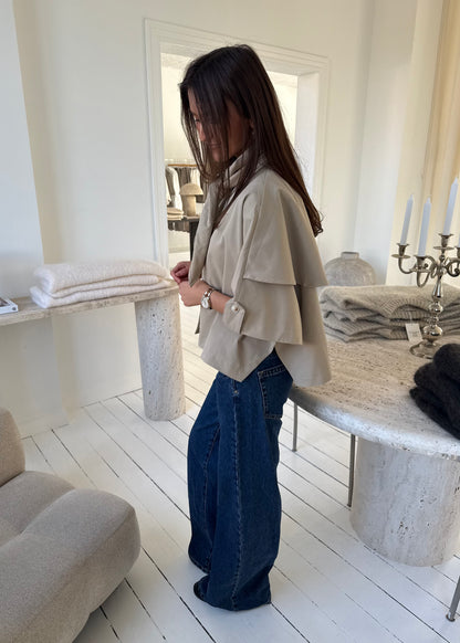 FLEUR CAPE JACKET - Beige