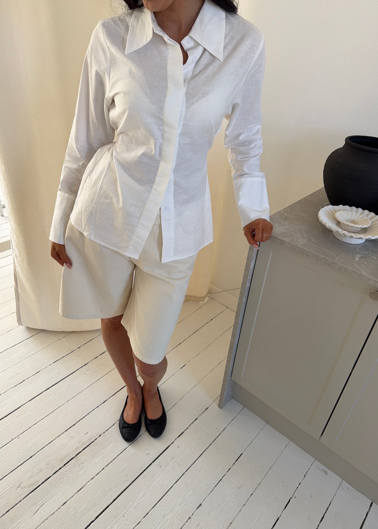 ROSA LINEN SHIRT - Hvid