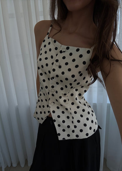 PHILINE TOP - Sort/Hvid