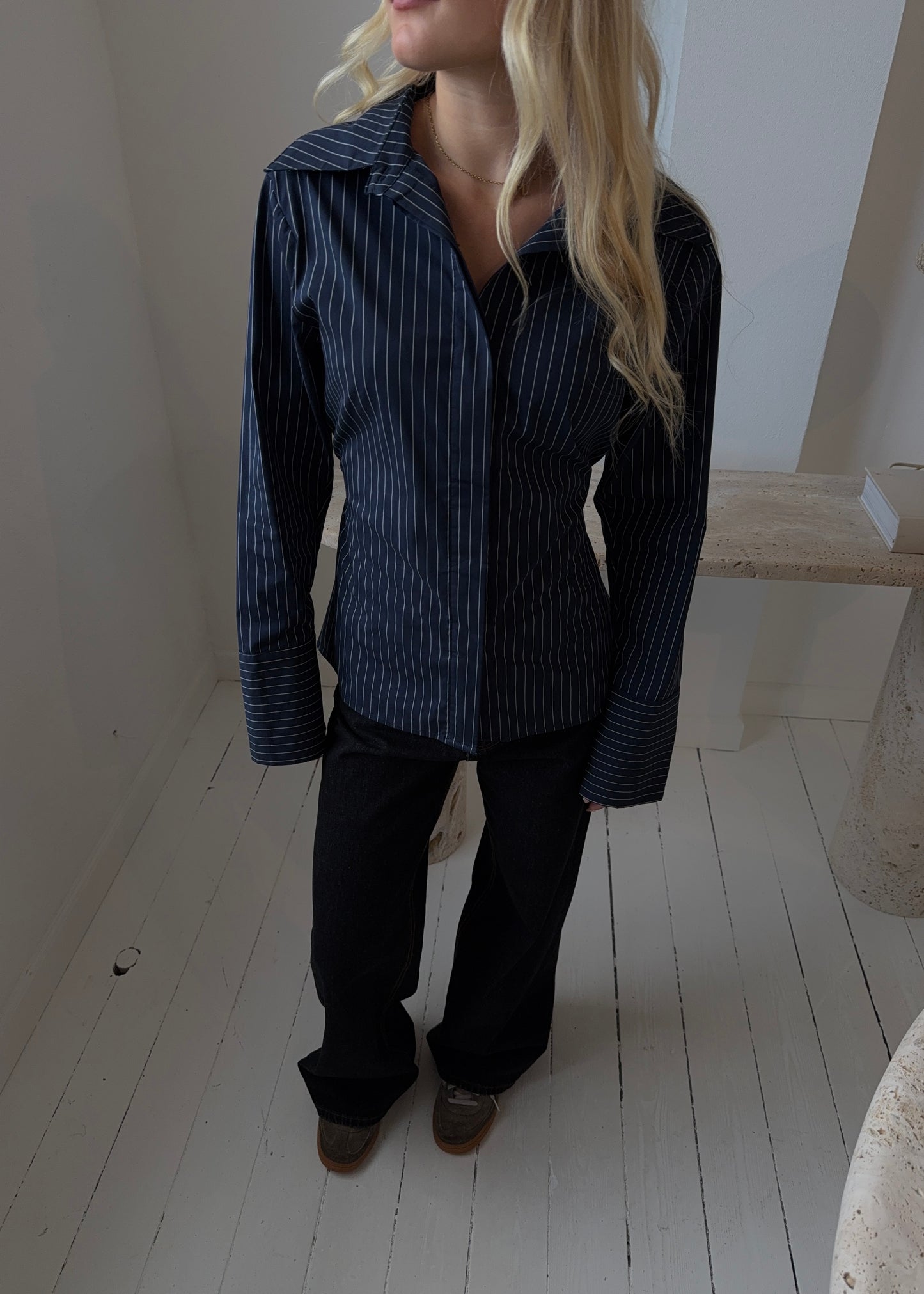 ROSA FITTED SHIRT - Navy