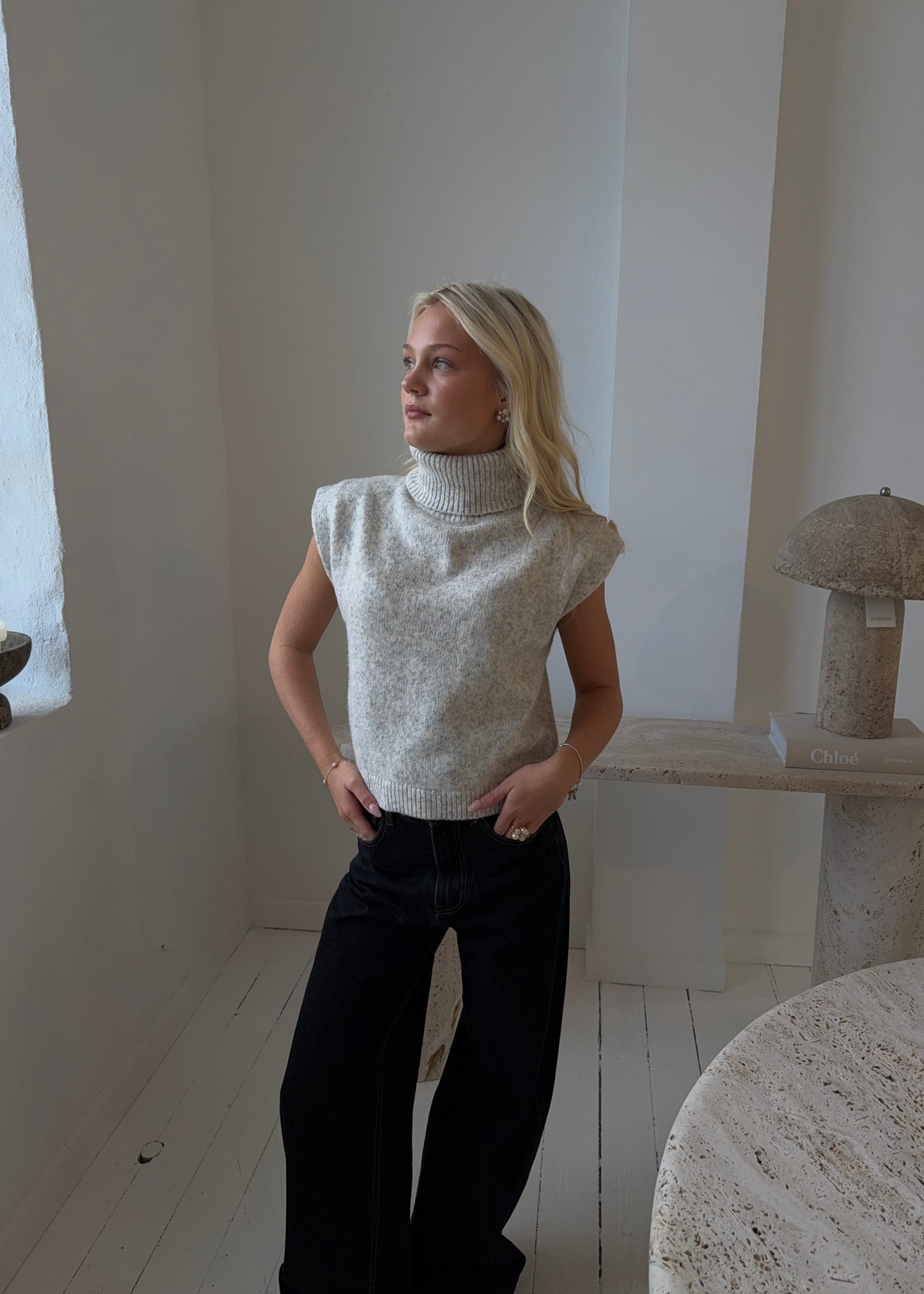 Strik-MAGDA Vest - Grå