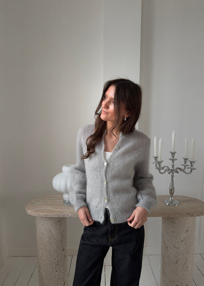 Mohair-MAGDA Cardigan - Grå