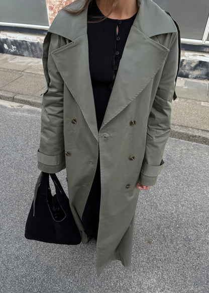 Long-MAGDA Trenchcoat - Grøn