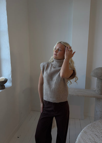 Strik-MAGDA Vest - Beige