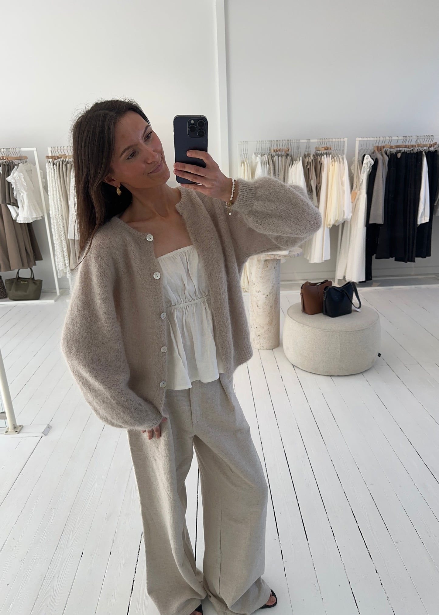 Mohair-MAGDA Cardigan - Beige
