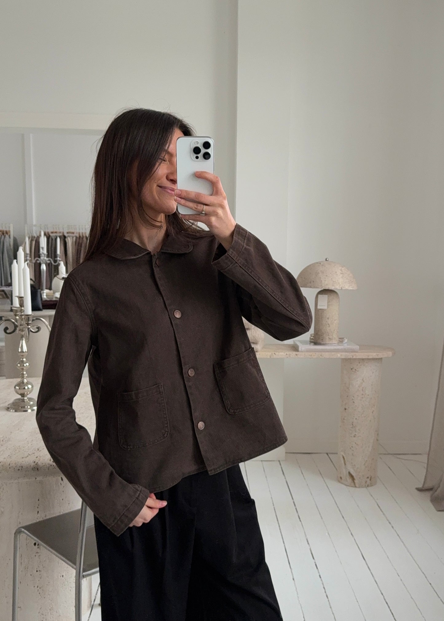 MILLIE DENIM JAKKE - Brun