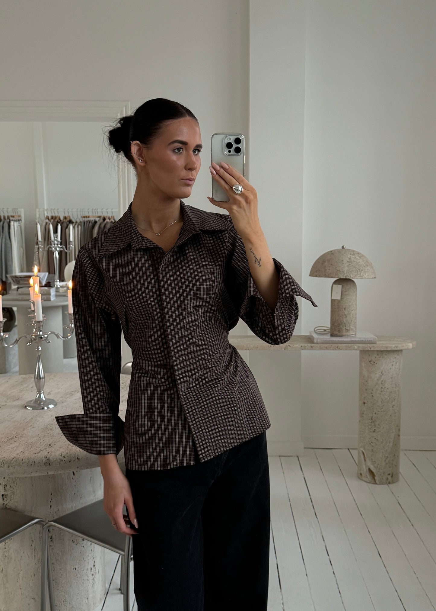 ROSA FITTED SHIRT - Brun