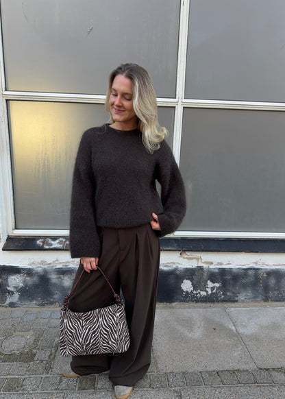 Flora-MAGDA Sweater - Mørkebrun