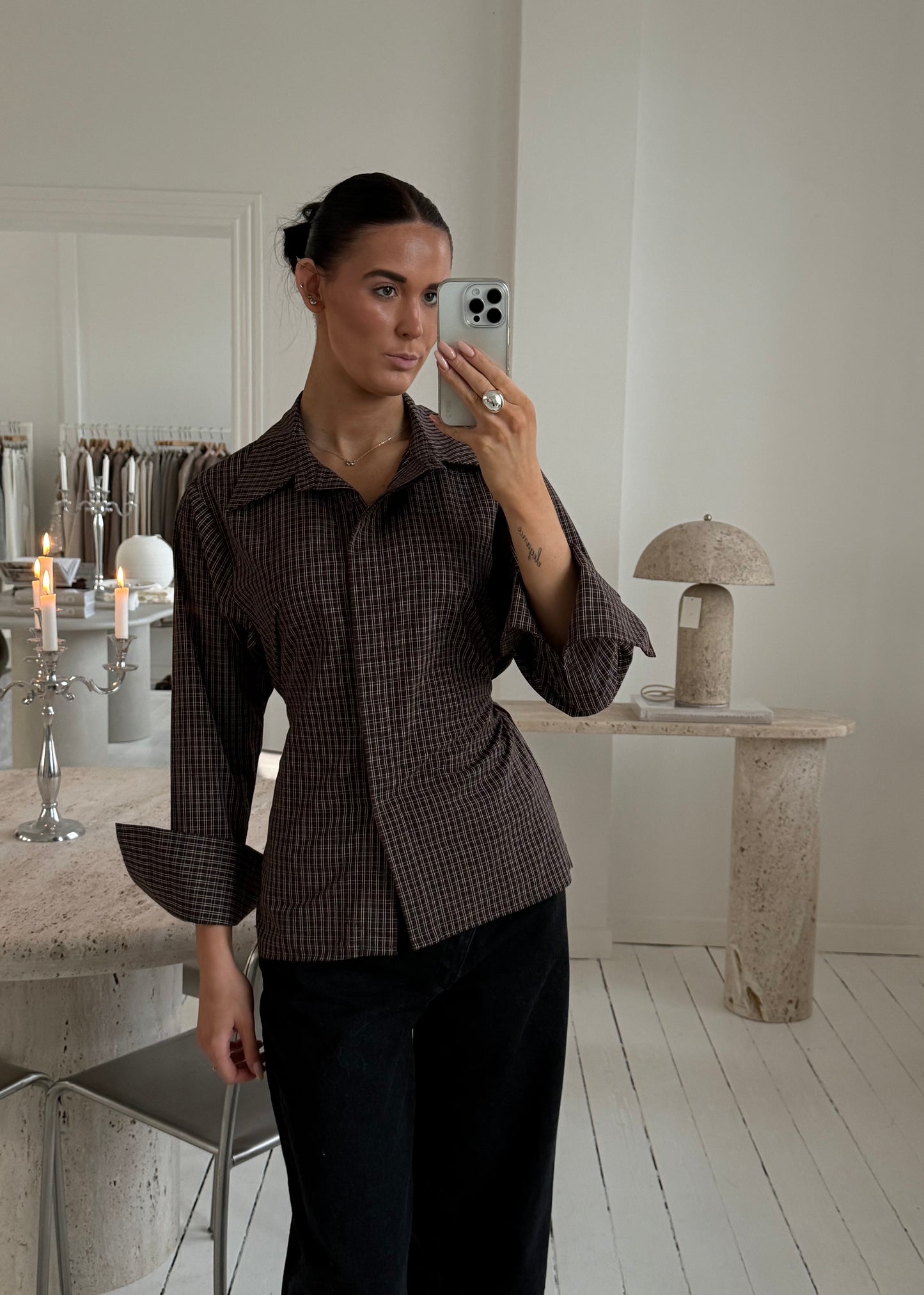 ROSA FITTED SHIRT - Brun