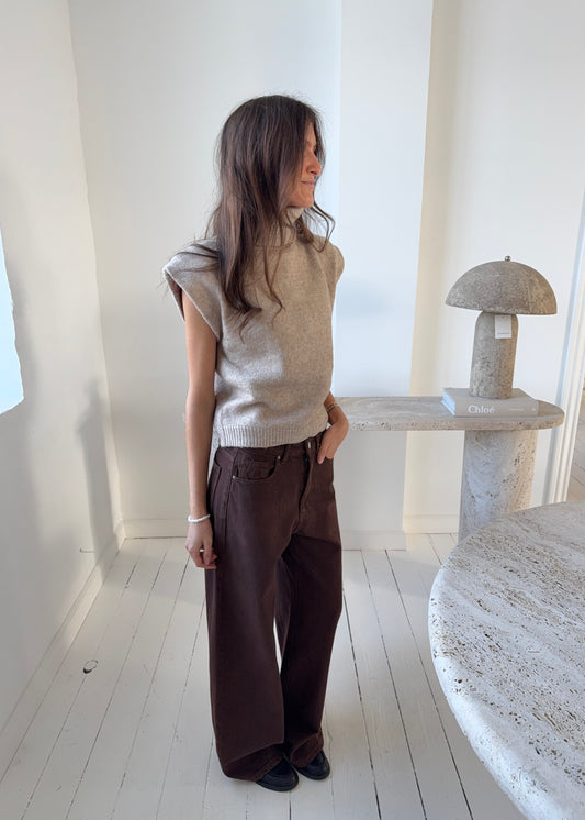 ANNIKA JEANS - Mørkebrun