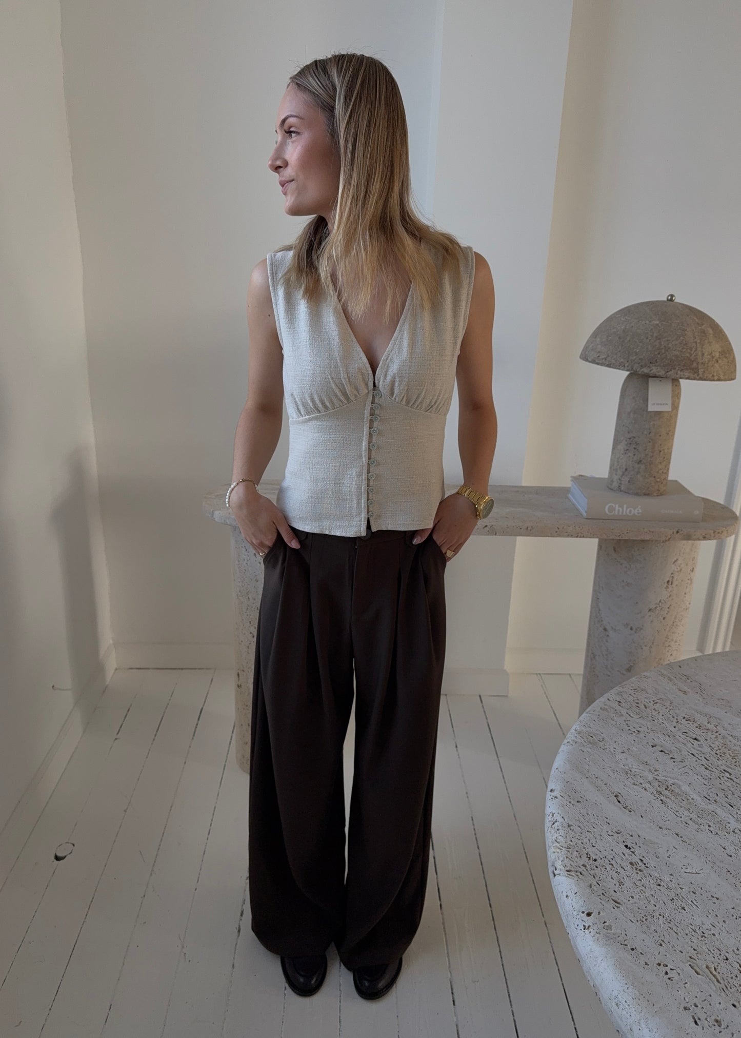 Feline Top - Beige