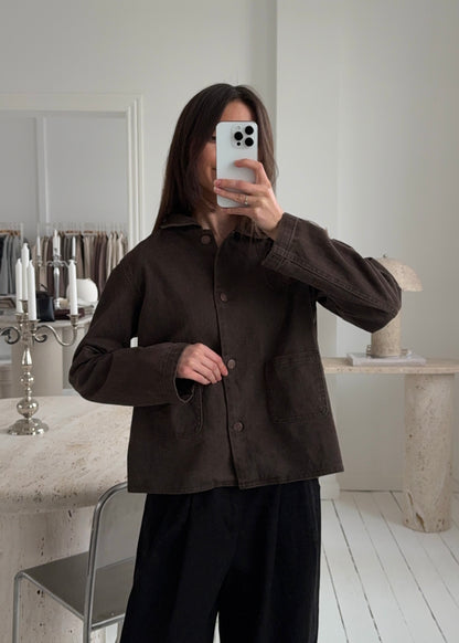 MILLIE DENIM JAKKE - Brun