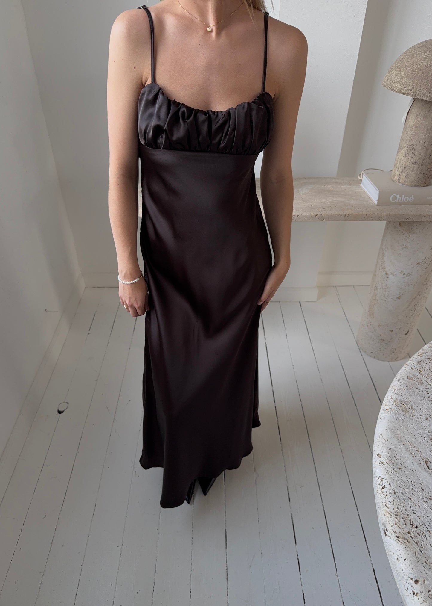 FIONA MAXI DRESS - Brun