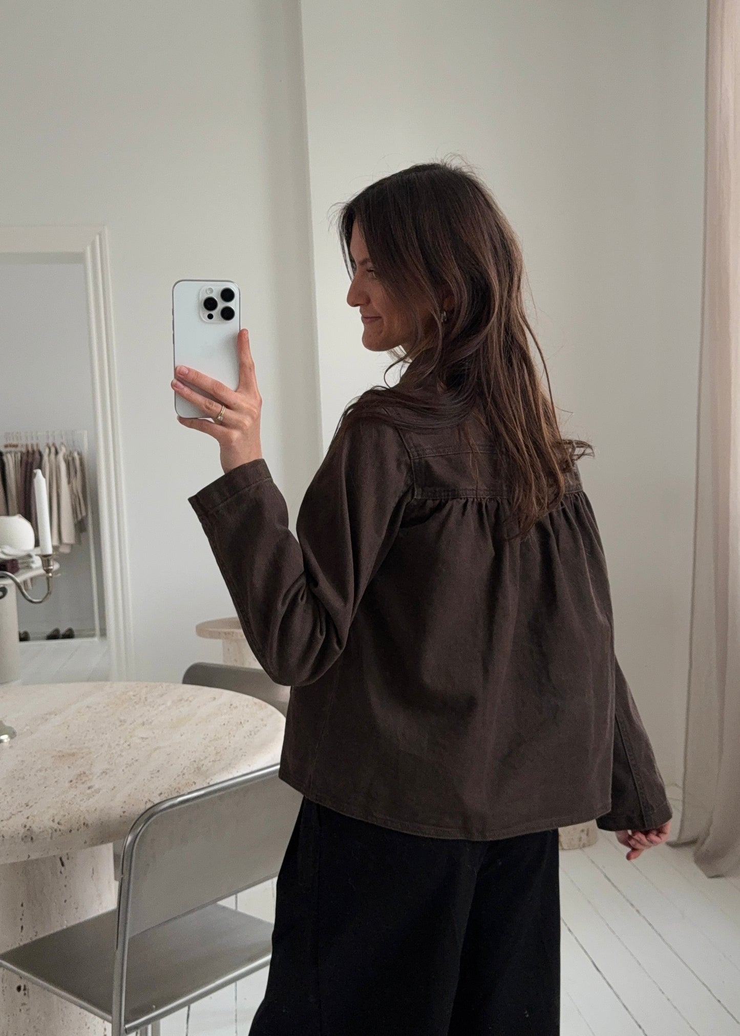 MILLIE DENIM JAKKE - Brun