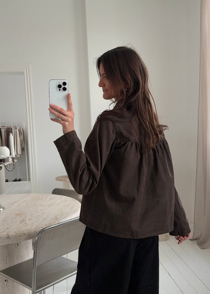 MILLIE DENIM JAKKE - Brun