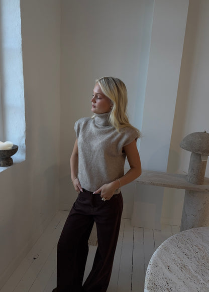 Strik-MAGDA Vest - Beige