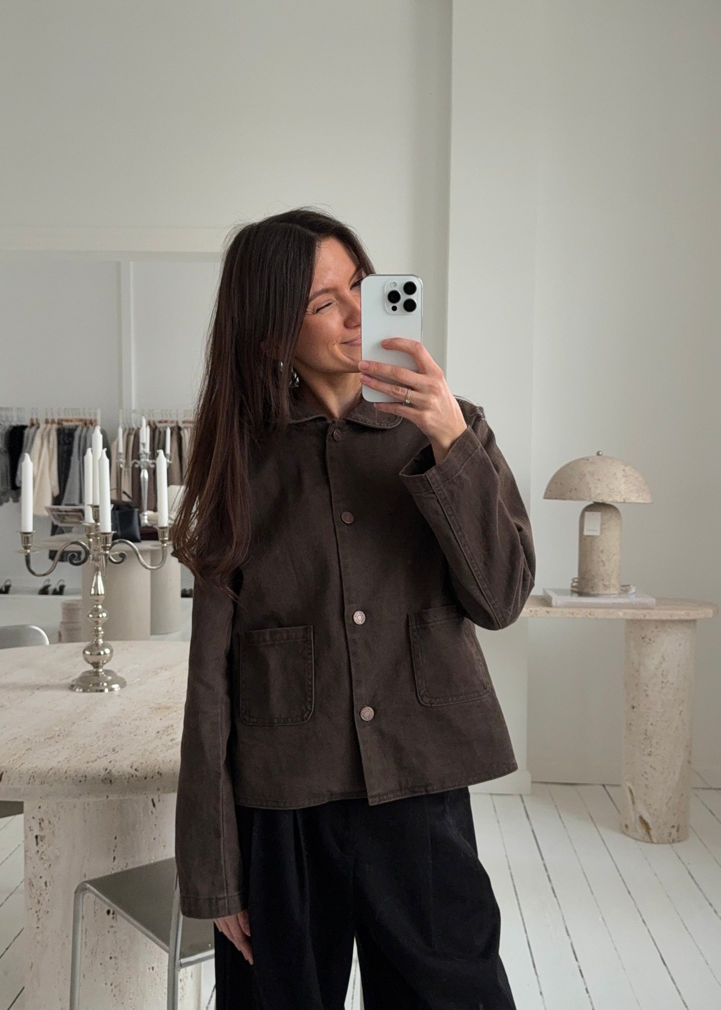 MILLIE DENIM JAKKE - Brun