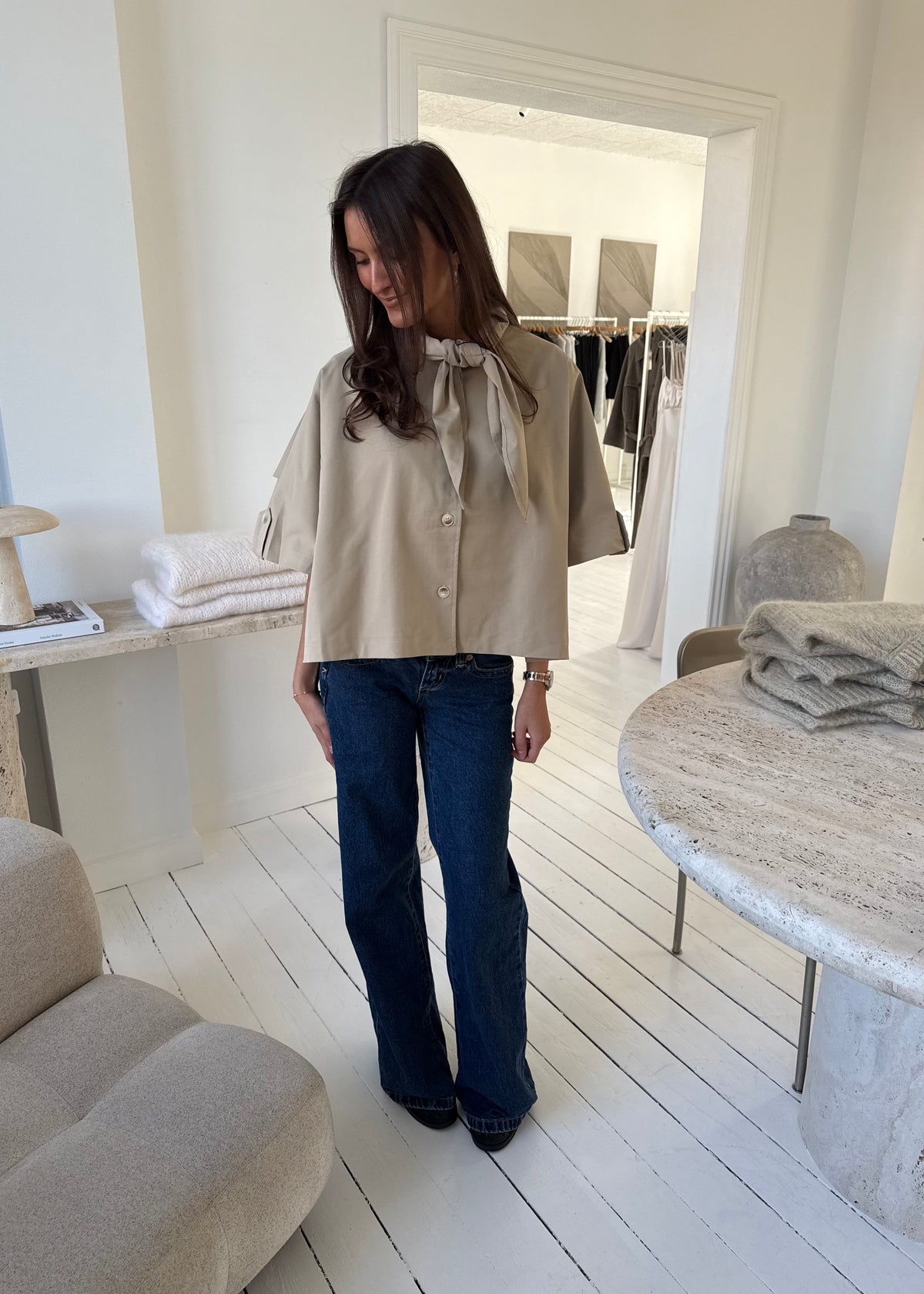 FLEUR CAPE JACKET - Beige