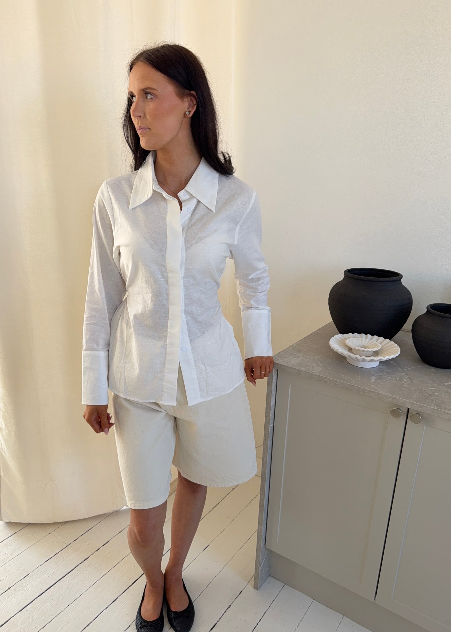 ROSA LINEN SHIRT - Hvid